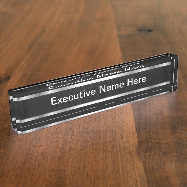 Placa De Nombre Accesorio de escritorio del nombre profesional (Lateral)