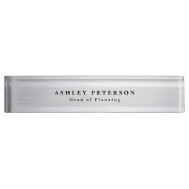 Placa De Nombre Acero cepillado elegante de moda