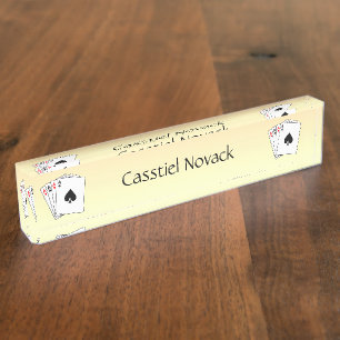 Placa De Nombre Aces Poker Hand Personal