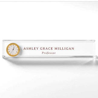Placa De Nombre Acrylic Burgundy Formal