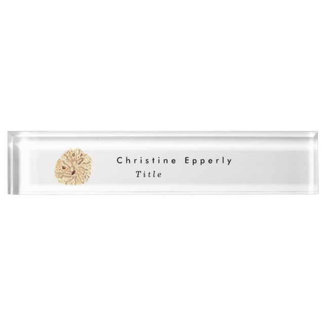 Placa De Nombre Acuarela Seashells Beach House Alquiler de vacacio (Anverso)