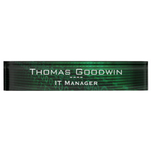 Placa De Nombre Administrador de TI de redes de datos de código bi