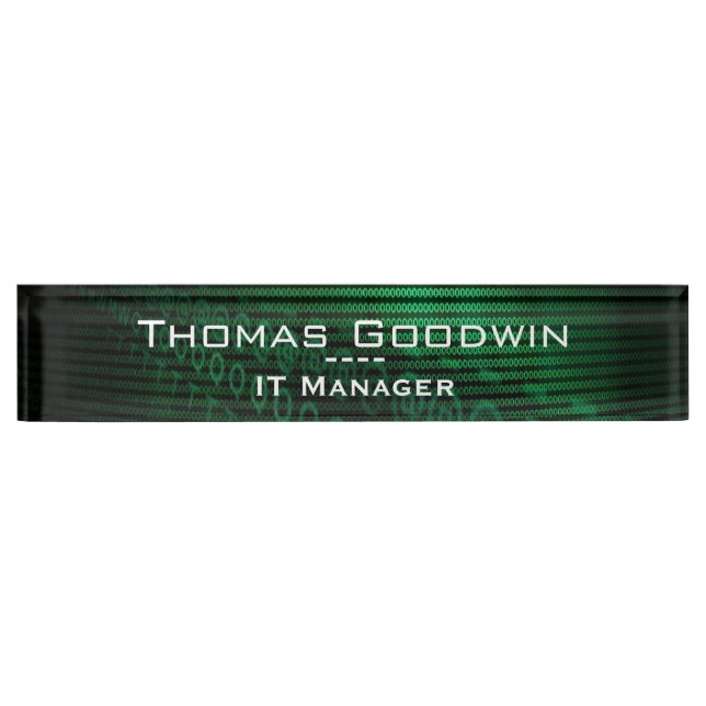 Placa De Nombre Administrador de TI de redes de datos de código bi (Anverso)