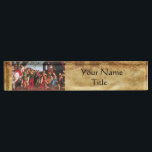 PLACA DE NOMBRE ADORACIÓN DEL PARQUE NATIVO MAGI<br><div class="desc">Ambiente colorido y mágico de los Navidades del pintor italiano Raffaello Sanzio (Raphael),  Oddi Althar Elegante,  clásico y alegre diseño navideño con antiguos efectos de pergamino marrón clásico.</div>
