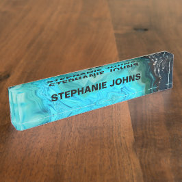 Placa De Nombre Agate Gemstone Geode Custom Name Abstract Artsy