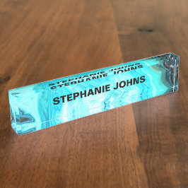 Placa De Nombre Agate Gemstone Geode Custom Name Resumen Art 2022