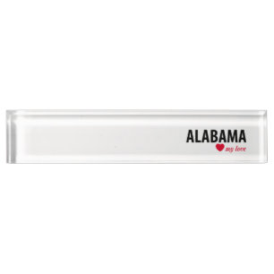 Placa De Nombre Alabama mi amor