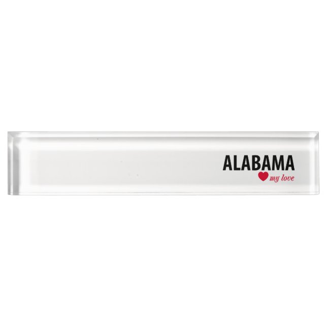 Placa De Nombre Alabama mi amor (Anverso)