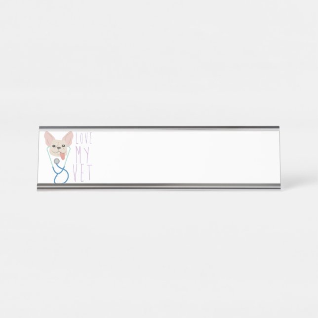 Placa De Nombre Amar a mi veterinario (Anverso)