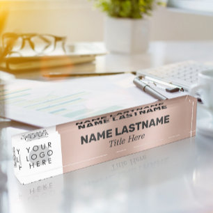 Placa De Nombre Añadir nombre de estilo de logotipo Título de Rosa