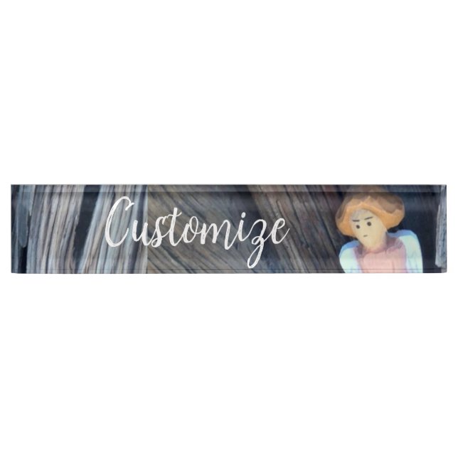 Placa De Nombre Ángel tallado en árbol Thunder Cove (Anverso)