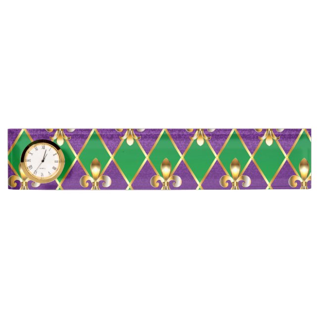 Placa De Nombre Antecedentes de joyas Mardi Gras (Anverso)