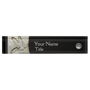 Placa De Nombre ANTIQUE EGYPTIAN HONEY BEE,BEEKEEPER blanco negro