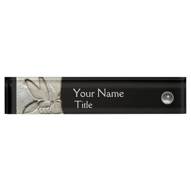 Placa De Nombre ANTIQUE EGYPTIAN HONEY BEE,BEEKEEPER blanco negro (Anverso)