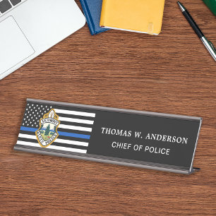 Placa De Nombre Aplicación de la ley con logotipo de Personalizado