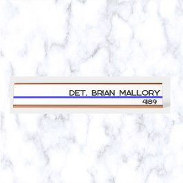 Placa De Nombre Aplicación de la ley de la policía de la Línea Azu