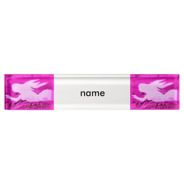 Placa De Nombre apuntando sirenas rosas (Anverso)