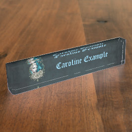 Placa De Nombre Armonía de los elementos, la mujer con león.