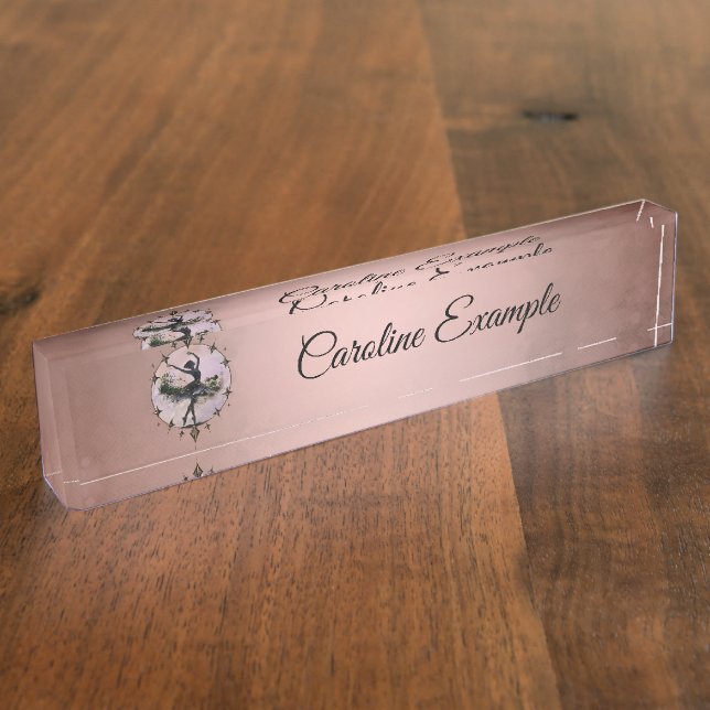 Placa De Nombre Armonía del movimiento La bailarina en la luz de l (Lateral)