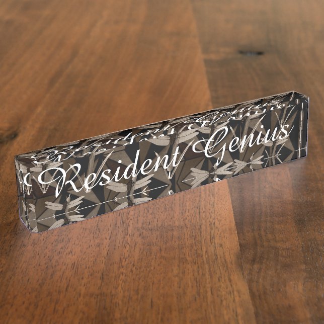 Placa De Nombre Arte de la libélula (Lateral)