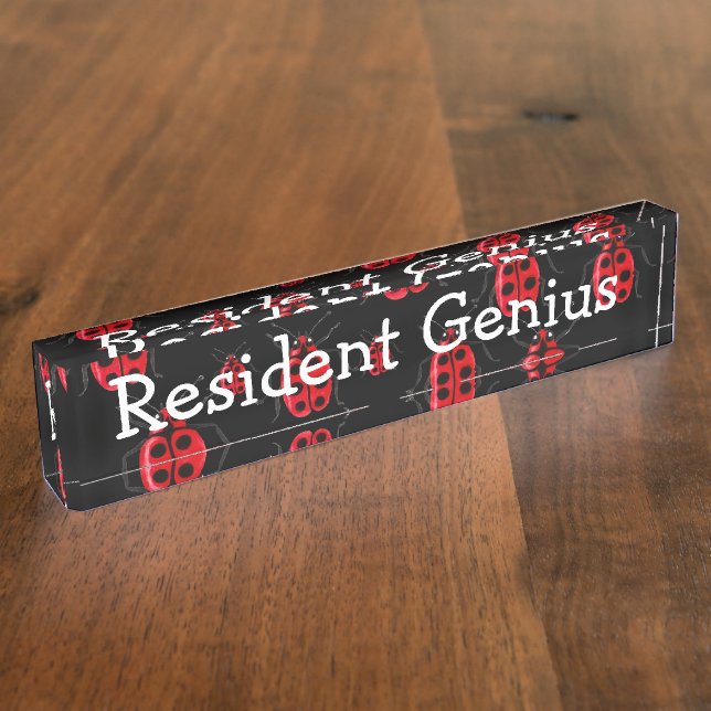 Placa De Nombre Arte de las mariquitas (Lateral)