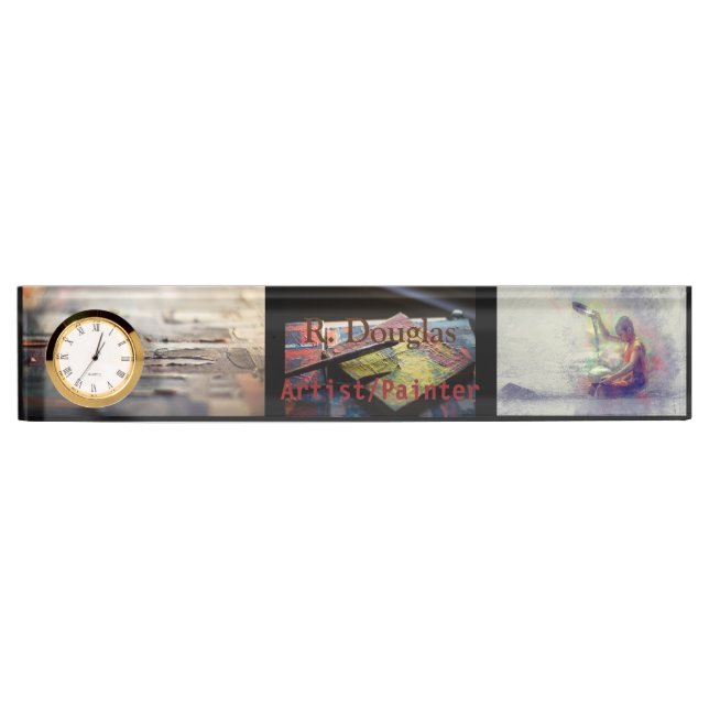 Placa De Nombre Arte de tela creativa acrílico para profesionales (Anverso)