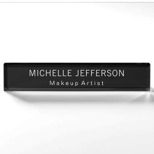 Placa De Nombre Artista de maquillaje en blanco y negro