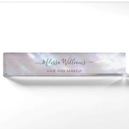Placa De Nombre  Artista de Maquillaje Holográfico FAUX 