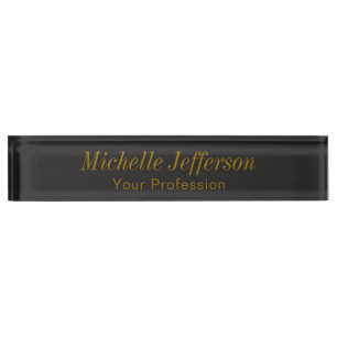 Placa De Nombre Artista de maquillaje profesional de color oro gri