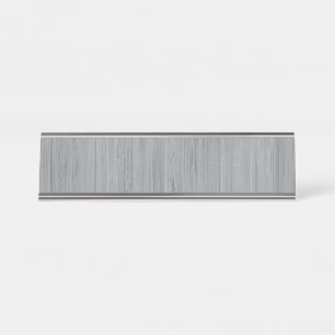 Placa De Nombre Ash Gray Bamboo Madera Grano