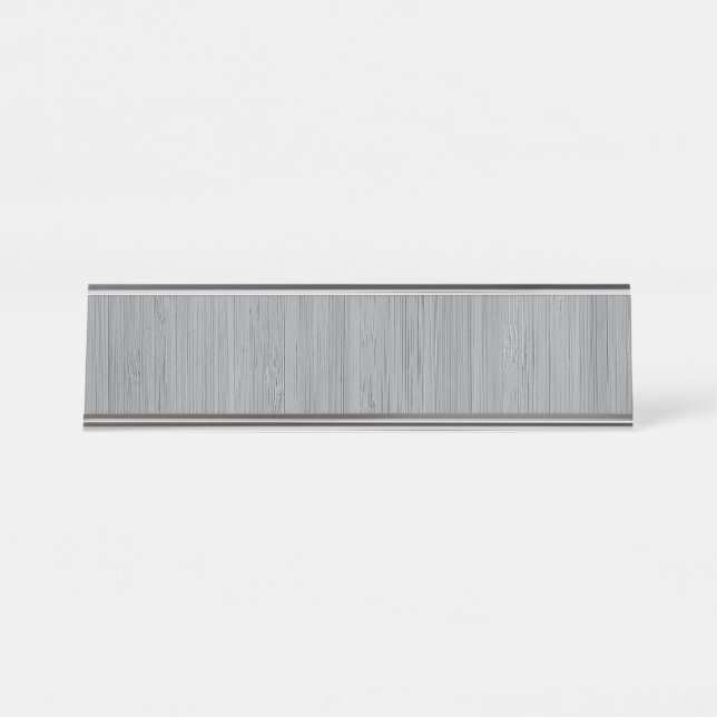 Placa De Nombre Ash Gray Bamboo Madera Grano (Anverso)