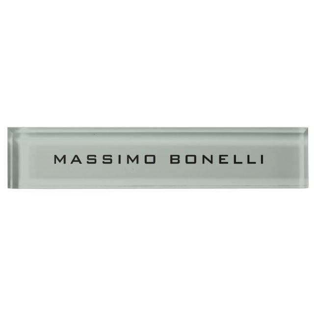 Placa De Nombre Ash Grey Minimalist Plain Legible Modern (Anverso)