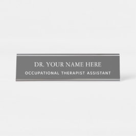 Placa De Nombre Asistente de terapia ocupacional personalizada, OT