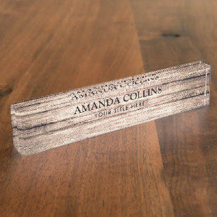 Placa De Nombre Aspecto rústico de madera de granero