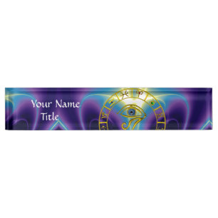 Placa De Nombre ASTRAL HORUS EYE,Astrología AZUL TALISMAN