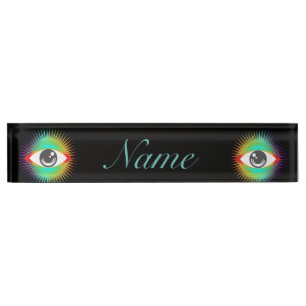 Placa De Nombre Astuto de ver a Alien Eye Thunder_Cove