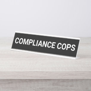 Placa De Nombre Auditor divertido de Office de Cops