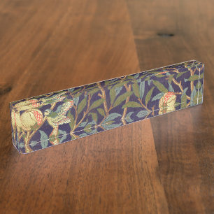 Placa De Nombre Ave William Morris Y Arte Vintage Pomegranate