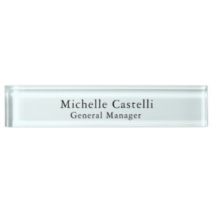 Placa De Nombre Azul Azure Profesional Único Clásico Simple
