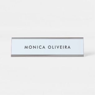 Placa De Nombre Azul en colores pastel profesional simple