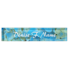Placa De Nombre Azul Hidrangea Floral personalizada