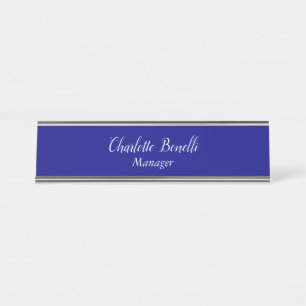 Placa De Nombre Azul marino Minimalista profesional
