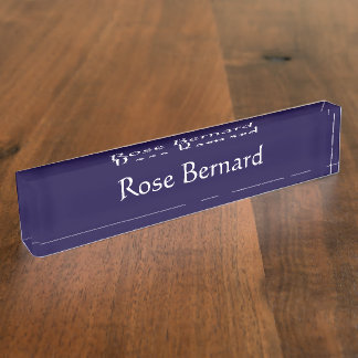 Placa De Nombre Azul marino sólido