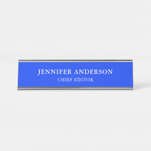 Placa De Nombre Azul Ultramarino Moderno Plano Profesional