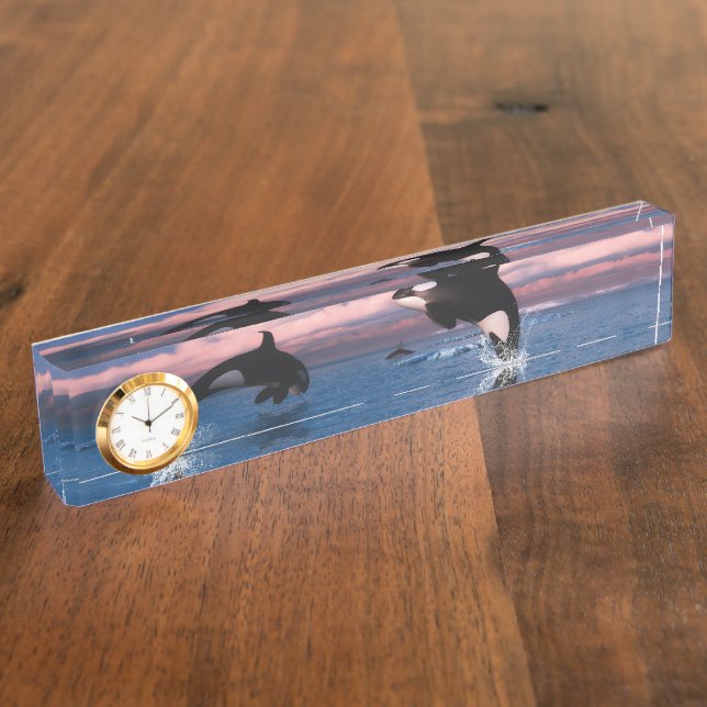 Placa De Nombre Ballenas Asesinas En El Océano Ártico (Lateral)