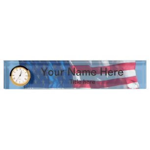 Placa De Nombre Bandera americana