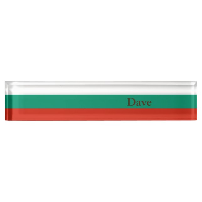 Placa De Nombre Bandera búlgara patriótica (Anverso)