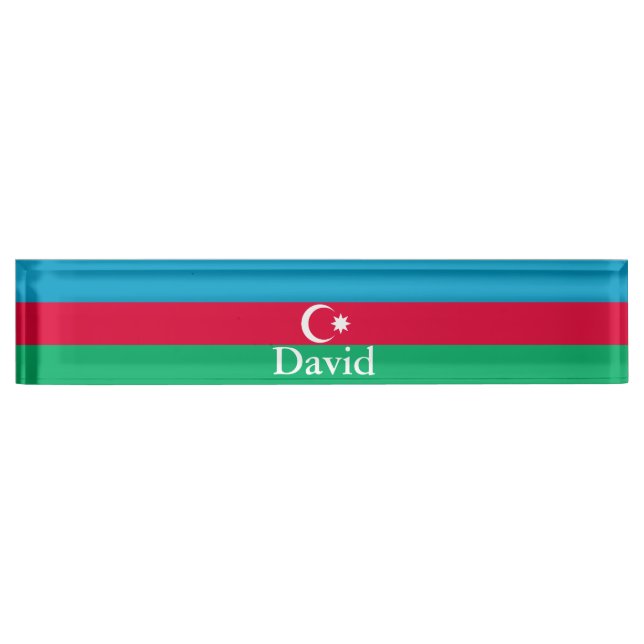 Placa De Nombre Bandera de Azerbaiyán Patriótica (Anverso)