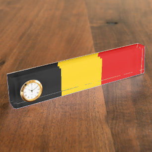 Placa De Nombre Bandera de Bélgica