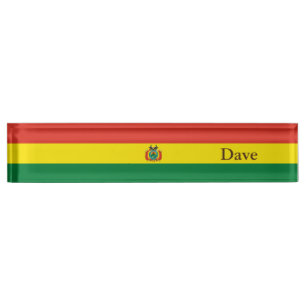 Placa De Nombre Bandera de Bolivia Patriótica